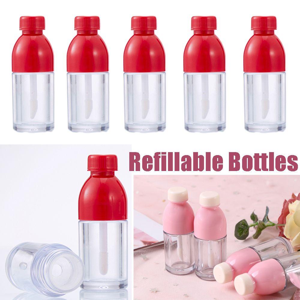 Danilo Lọ Rỗng Đựng Son Dưỡng Bằng Nhựa Rỗng Màu Đỏ Tinh Tế Hình Chai Đựng Mẫu Thử Handmade