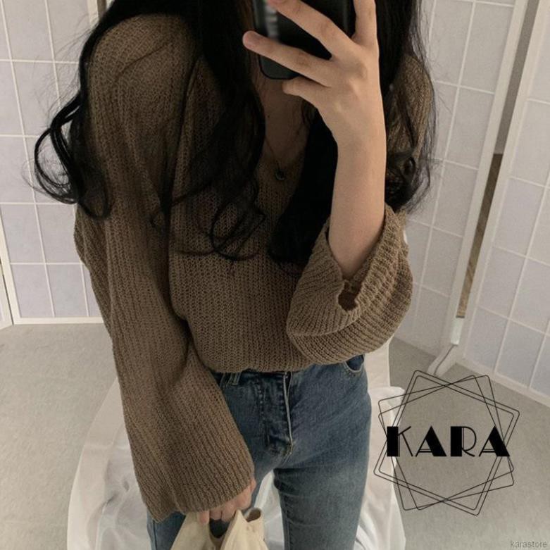 Áo sweater tay dài mỏng dáng rộng chống nắng thời trang mùa hè cho nữ ་