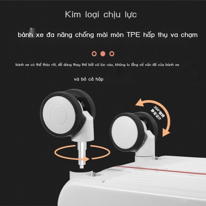 ▧ Khung nhôm rộng hành lý xe đẩy nữ 22 inch xe đẩy vali lên máy bay
