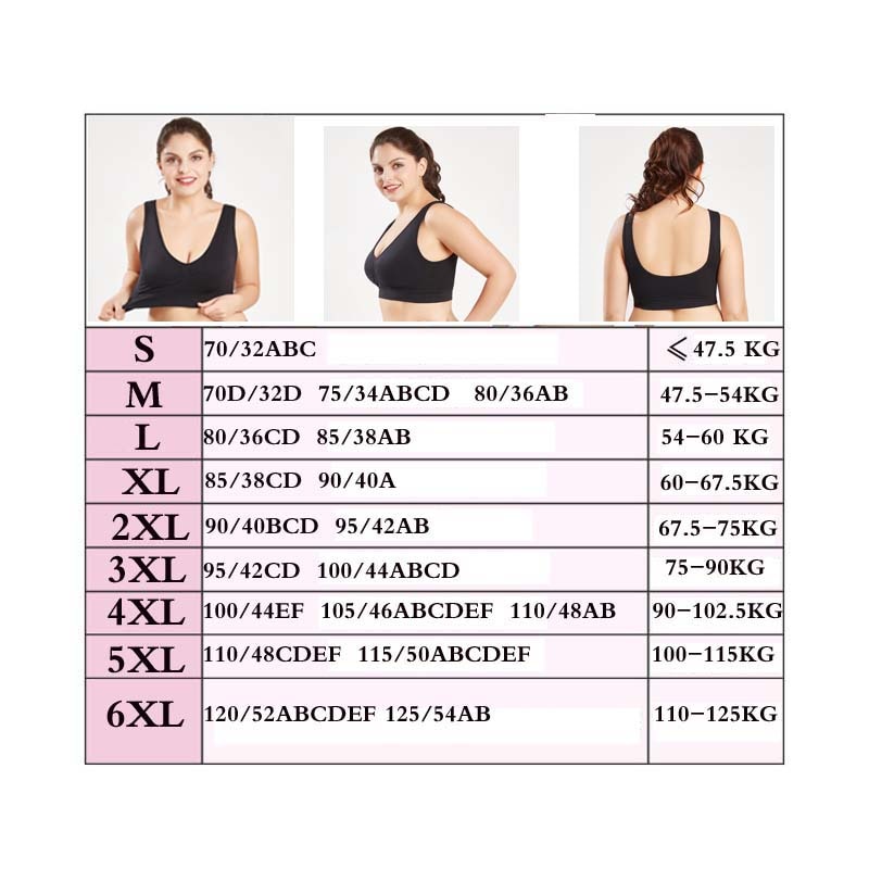 Ready Stock M-6XL 45-150kg Plus size sports bra women underwear without steel ring female vest lingerie | BigBuy360 - bigbuy360.vn