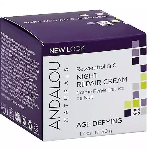 Kem Dưỡng Tái Tạo Da Ban Đêm Resveratrol Q10 Night Repair Cream Andalou Naturals