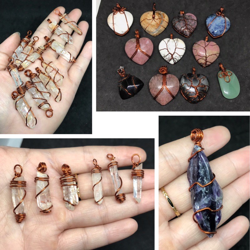 Mặt dây trái tim quấn dây đồng handmade 80k