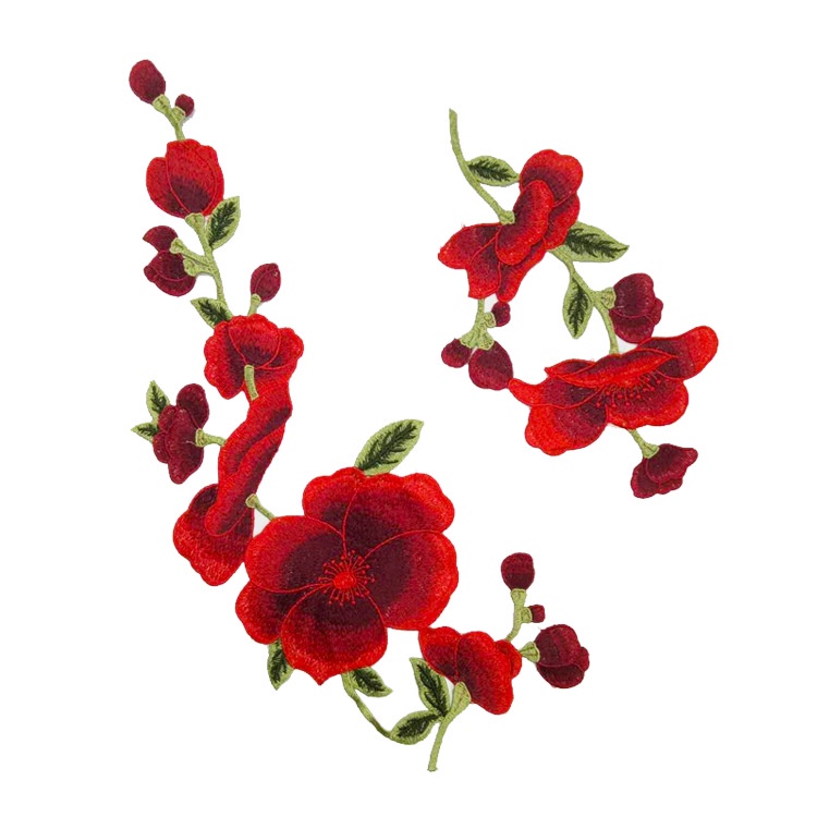 Set 2 Miếng Vá Quần Áo Hình Bông Hoa Nhiều Màu Sắc