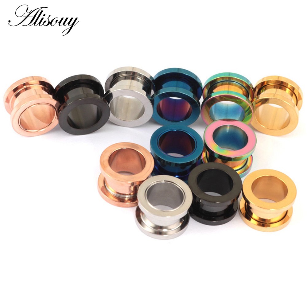 Alisouy Set 2 Khuyên Tai Bằng Thép Không Gỉ 316l Cá Tính