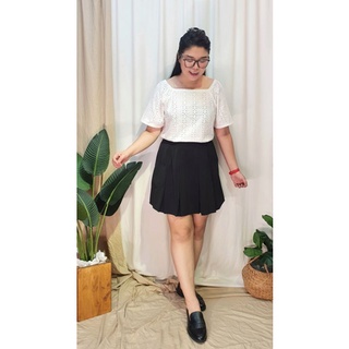 Bigsize công sở - Áo Cổ Vuông Trắng