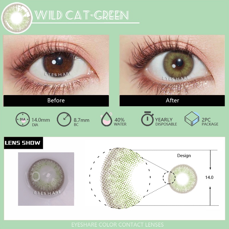 EYESHARE [Hàng mới về] Cặp kính áp tròng màu sắc nhẹ nhàng chuyên dùng để trang điểm mắt