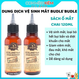 Vệ sinh mắt cho chó Budle budle dung dịch 120ml, nước lau mắt cho cún lớn nhỏ Con Mèo Xiêm
