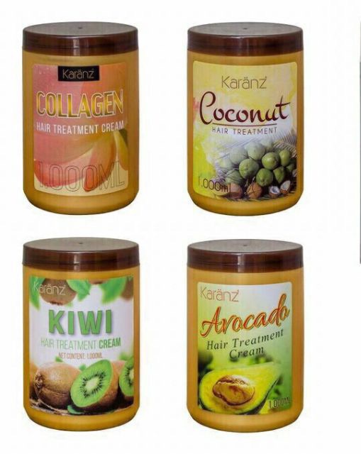 Hấp dầu kem ủ karanz dừa bơ sen kiwi collagen 1000ml FREESHIP  dưỡng chất Collagen ,giúp phục hồi và tái tạo tóc khỏe.