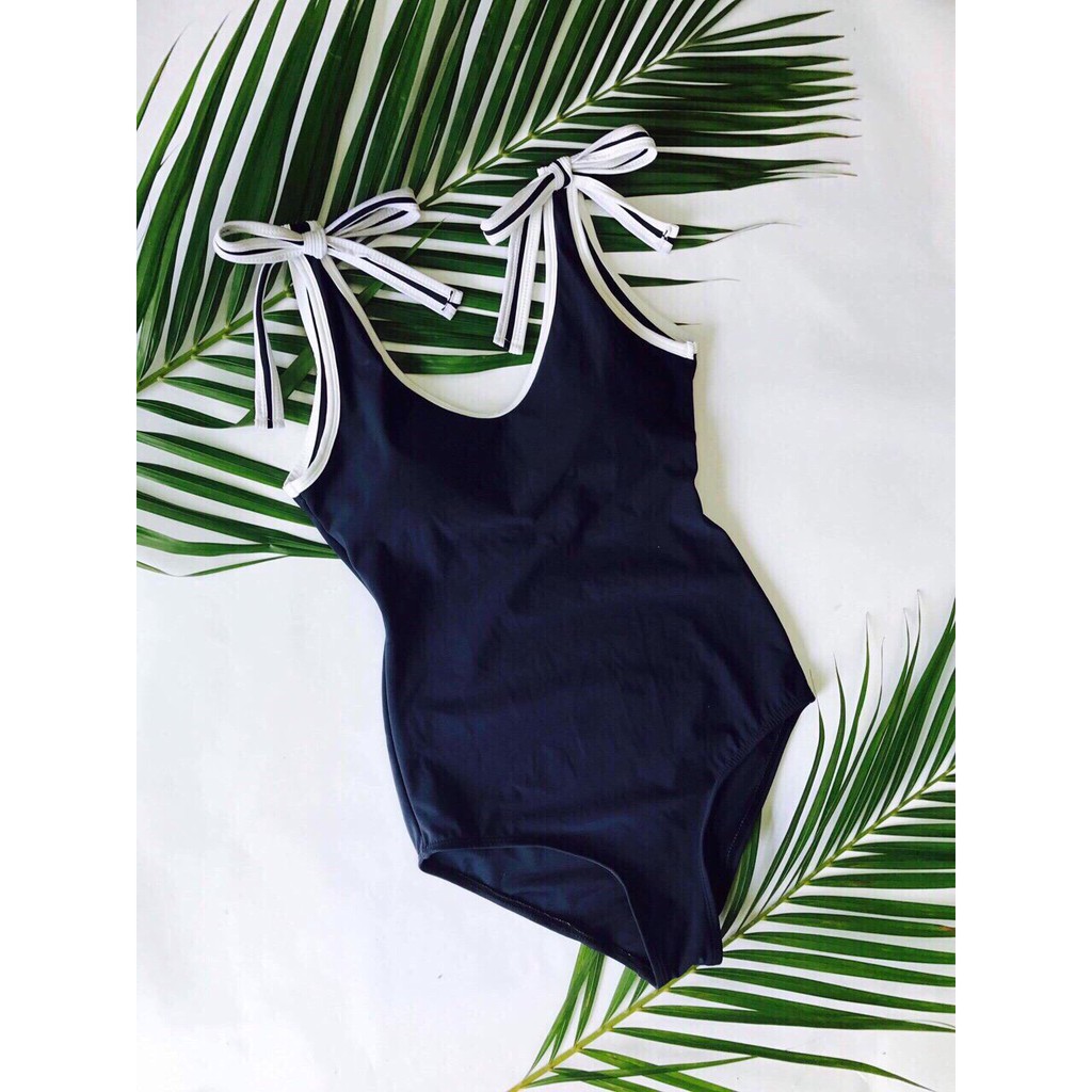 Bikini, Đồ Bơi Đi Biển Thân Liền Xanh Nơ Vai Secxy ODERI LT-084