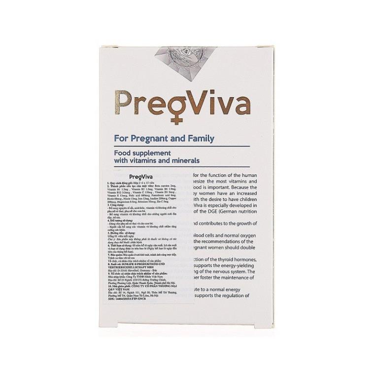 Pregviva bổ sung vitamin và khoáng chất cho bà bầu