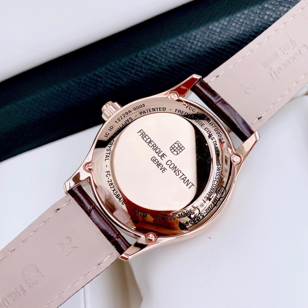 Đồng hồ nam chính hãng Frederique Constant Classics White Dial Men FC-282V5B4 - Máy quartz pin - Kính Sapphire
