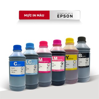 Bộ 6 màu_mực nước máy in màu, chai 1l_cho máy epson
