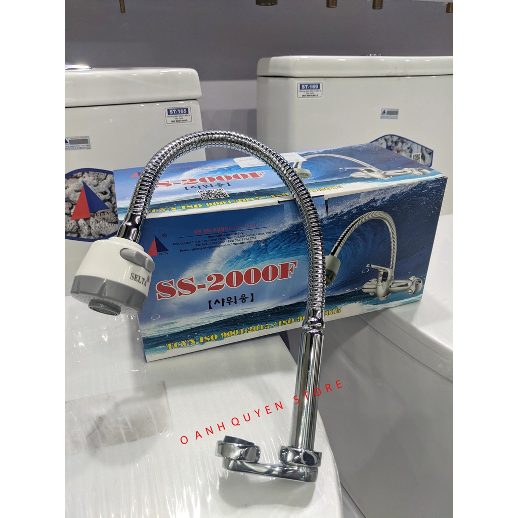 Vòi rửa bát nóng lạnh, vòi rửa chén nóng lạnh ngổng cần mềm Selta SS2002F / SS2000F CHÍNH HÃNG
