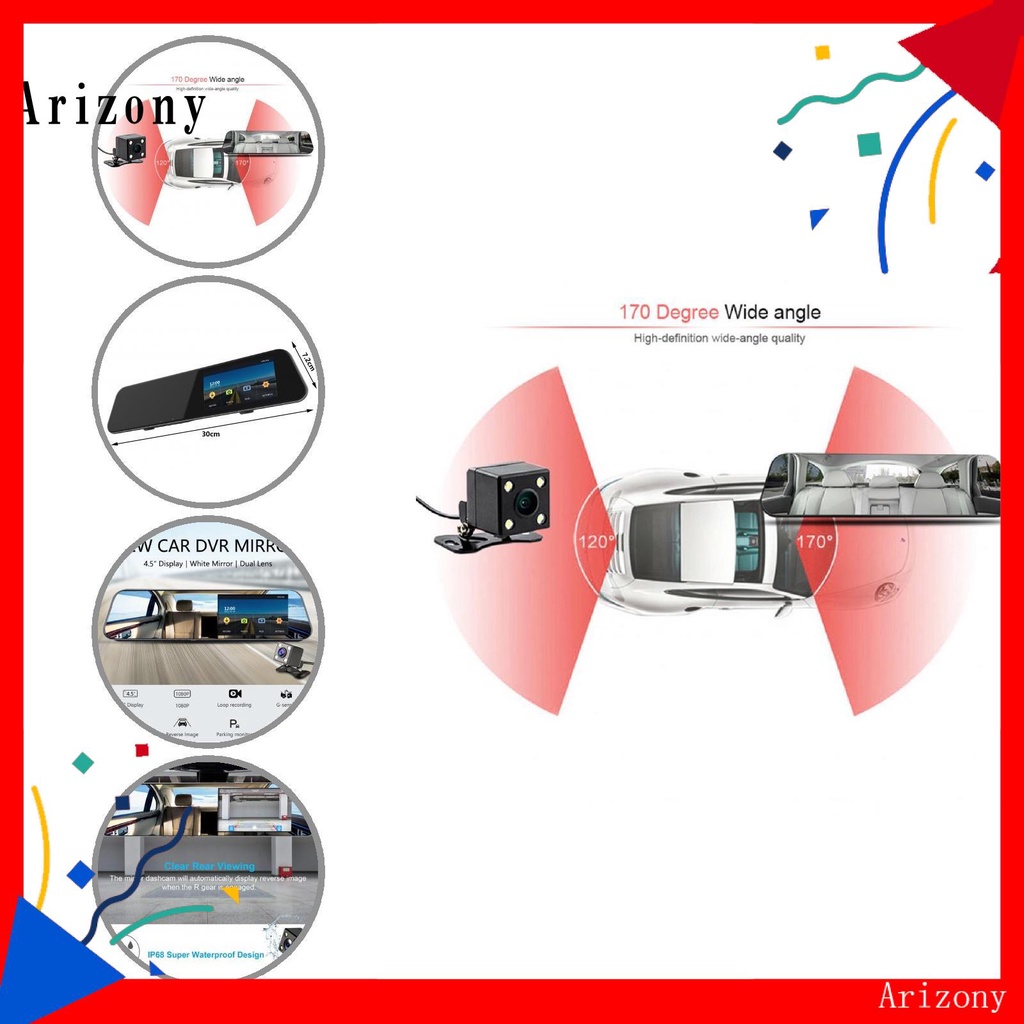 Camera chiếu hậu tích hợp màn hình 4.5 inch đa năng tiện dụng cho xe hơi