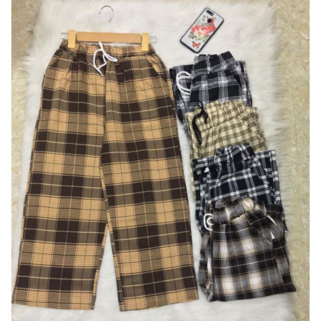Quần CARO Ống Suông_ Quần Unisex Hot Nhất.