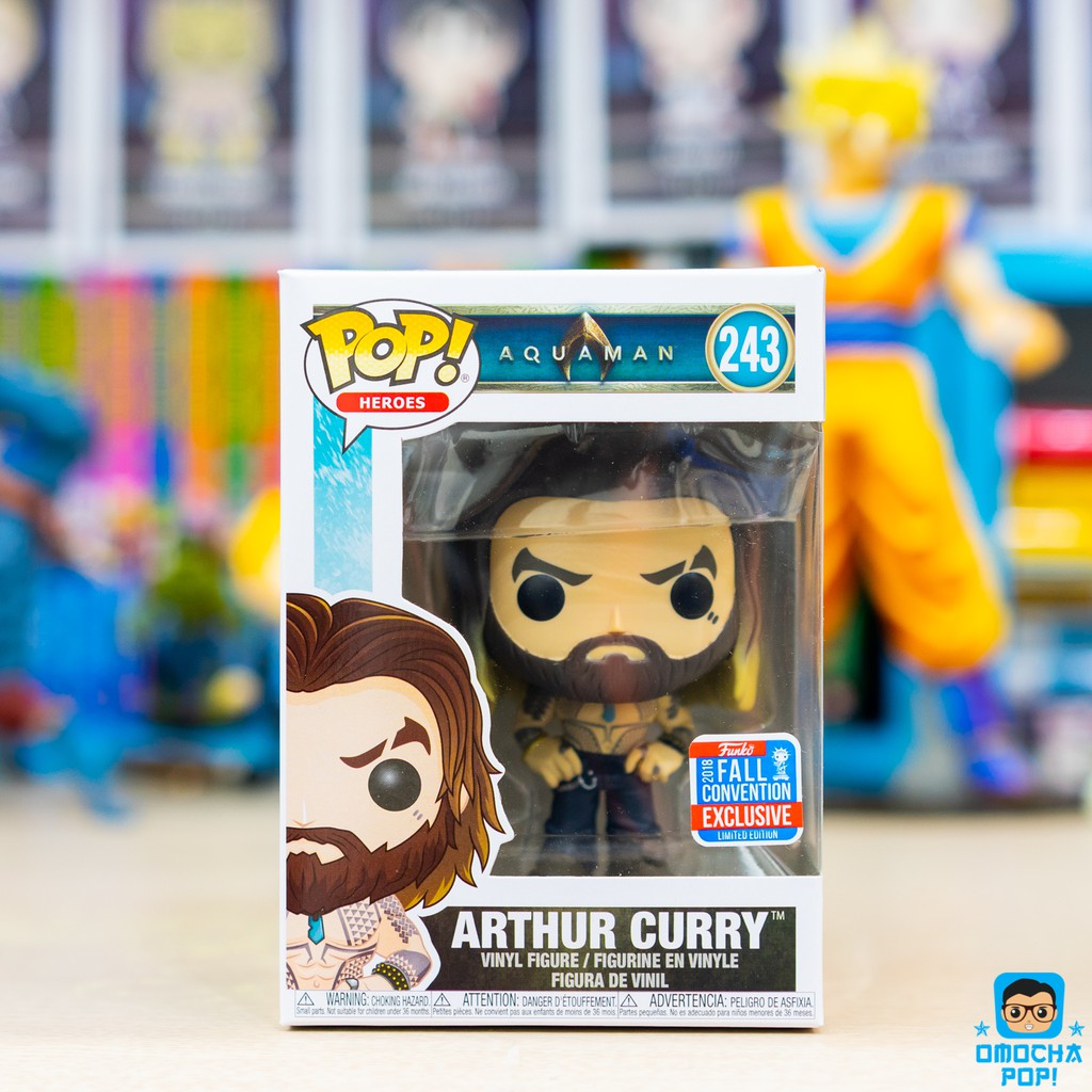 Funko DC Comics Aquaman Pop Heroes Arthur Curry Figure - 2018 Fall Convention Exclusive hộp 7/10