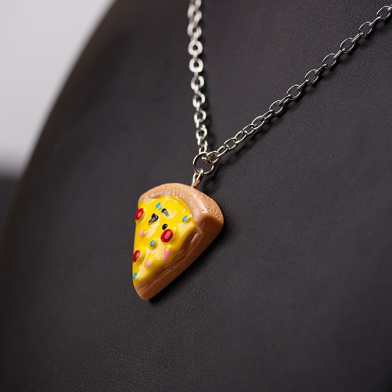 Vòng cổ Tình Bạn Mặt Nhựa Resin Hình Pizza 6 Thời Trang Cho Nam Và Nữ Best Friend Heart Pendant Necklace Adjustable Choker Jewelry Sets Geometry Couple Gift Party Jewelry Accessories Gift