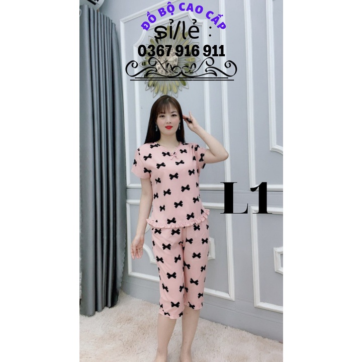 Bộ lửng lụa mặc nhà,bộ ngủ phối bèo cổ họa tiến nơ siêu xinh