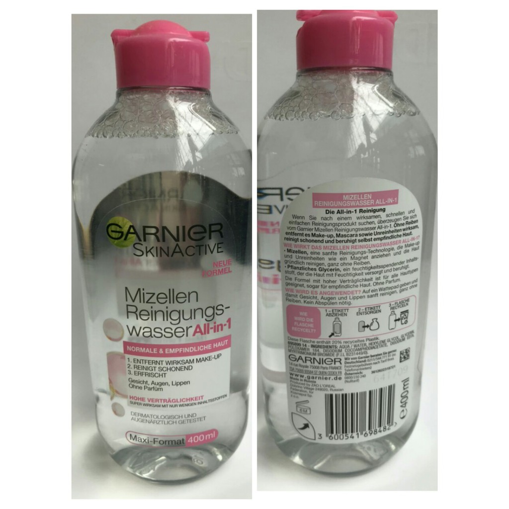 Nước tẩy trang Garnier Micellar 400ml của Nga