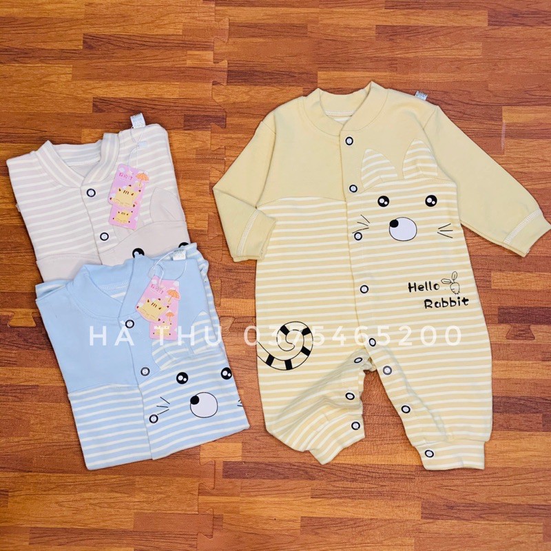 Body dài tay cho bé , Bodysuit bé gái bé trai Vải cotton nỉ mềm mại Bộ liền thân Quần áo trẻ em