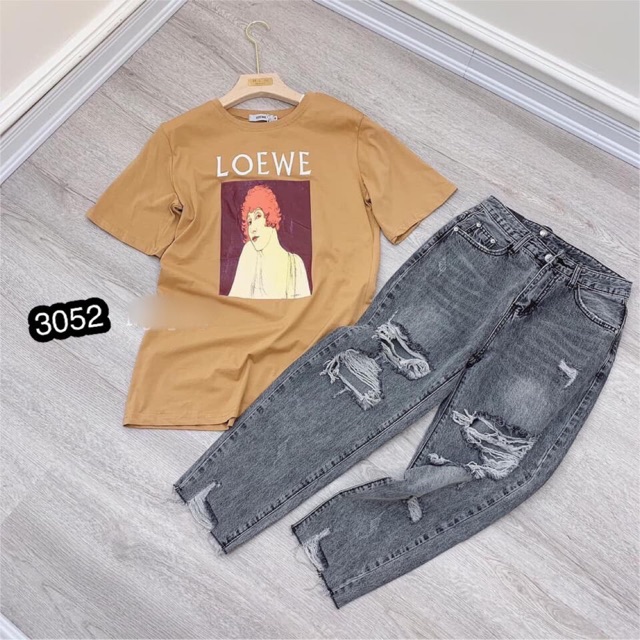 FS50K_QUẦN BAGGY JEANS NỮ OHS3052