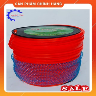 Cước cắt cỏ vuông đỏ 3.5mm, dài 172m, sắc bén và siêu dẻo dai...