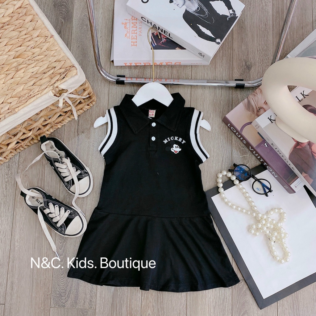 Váy bé gái cố trụ sát nách mickey 5 mầu XHN958