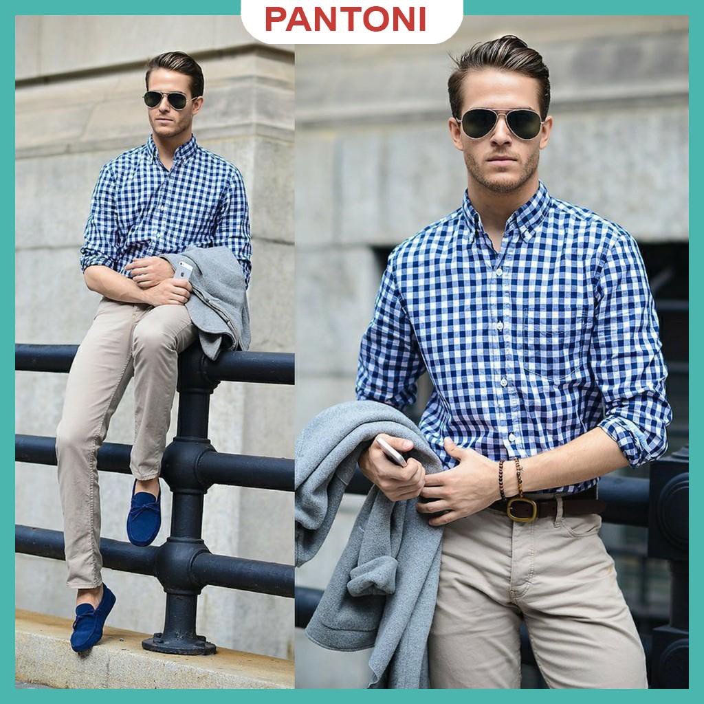 Áo sơ mi nam dài tay gấp hộp Kẻ Ca Rô Vuông cao cấp , chất vải cotton mịn phong cách công sở(SMKV)