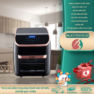 Nồi chiên không dầu RAMLLY 12 lít tặng lồng nướng, nồi nướng điện màn cảm ứng thông minh YA22
