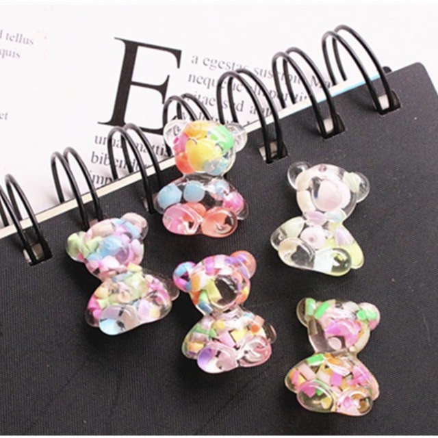 Charm (C46) slime/ Dụng Cụ Charm Trang Trí [Ko Keo &amp; Nút] Hình Gấu Trong Suốt (2.0x2.2 cm) - Giá 1 cái