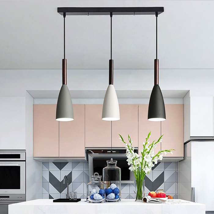 Đèn thả bàn ăn cao cấp 3 bóng sơn tĩnh điện YAHINO tặng kèm bóng LED chuyên dụng Z001+Z002