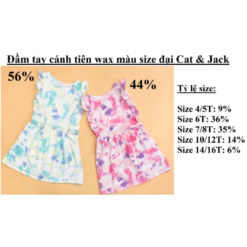 Đầm cánh tiên loang màu bé gái 18m-5t