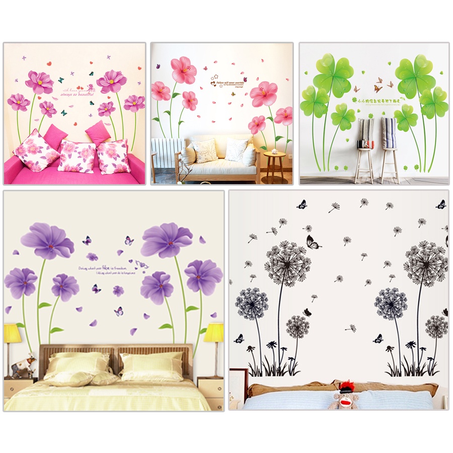 Tổng hợp tranh dán 3d chủ đề hoa lá cỏ, sticker trang trí siêu rẻ