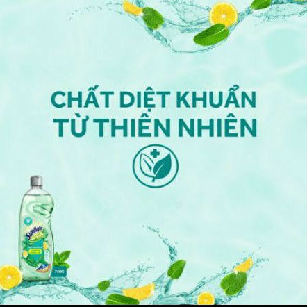 Nước Rửa Chén Diệt Khuẩn Sunlight Chanh Và Lá Bạc Hà 750g