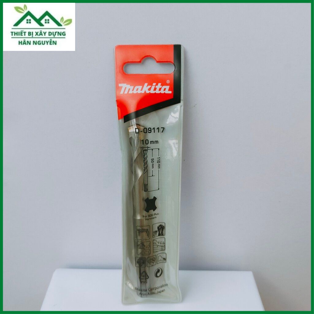 Mũi khoan bê tông Makita 2 cạnh gài 6mm,8mm,10mm X 110mm cho máy khoan bêtông