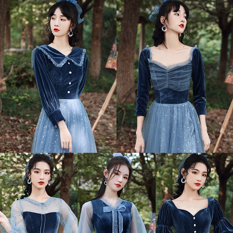 Đầm phù dâu phong cách mới thời trang thu đông cho nữ