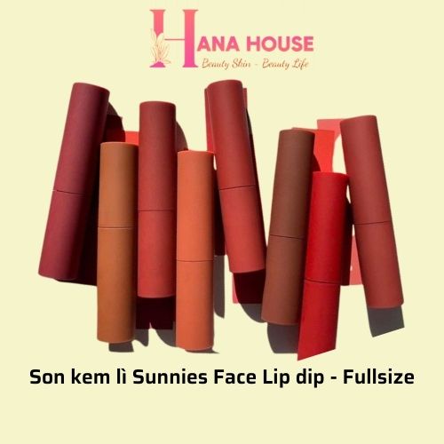 Son kem lì Sunnies Face Lip Dip, son kem bền màu mịn môi màu đẹ