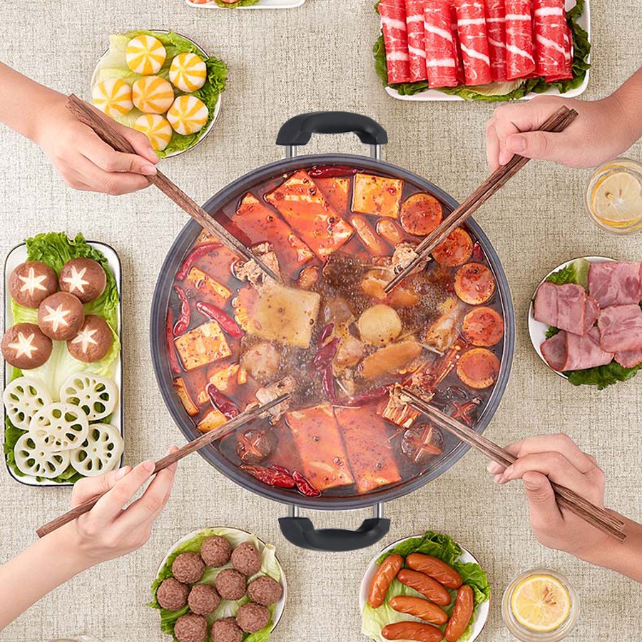 Nồi lẩu điện đa năng 5L Sato 50NL52, nồi lẩu đa năng kèm nướng, chiên, xào, rán, hấp, phủ chống dính cao cấp