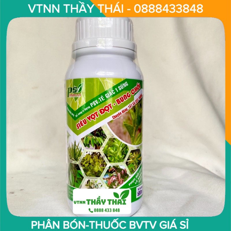 Siêu vọt đọt, bung chồi psv, 500ml, chuyên dùng sầu riêng, bươi, xoài, cam, quýt, xoài, lúa
