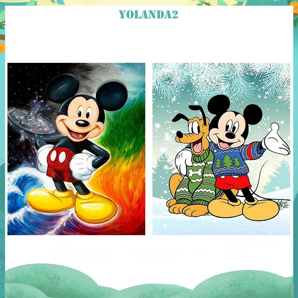 Tranh Đính Đá Kim Cương Toàn Bộ 5D DIY Hình Vẽ Chuột Mickey