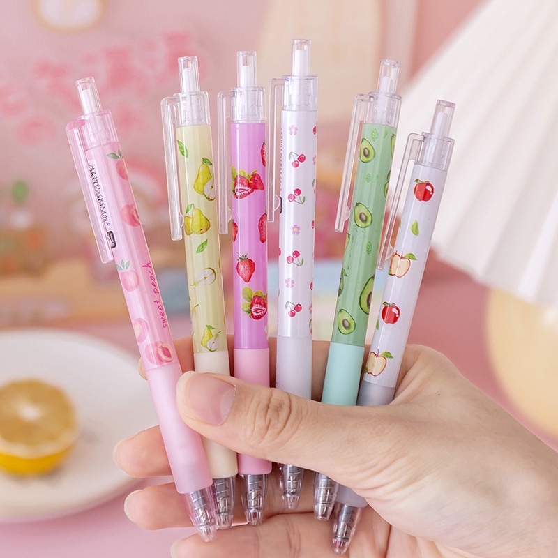 Bút bi bấm 0.5mm mực nước màu đen nhiều hình dễ thương giá rẻ