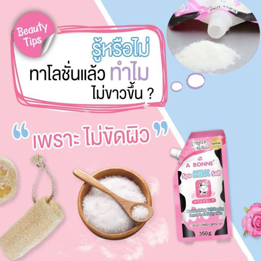 MUỐI TẮM ABONNE Sữa Bò Tẩy Tế Bào Chết Body Thái Lan (350g)