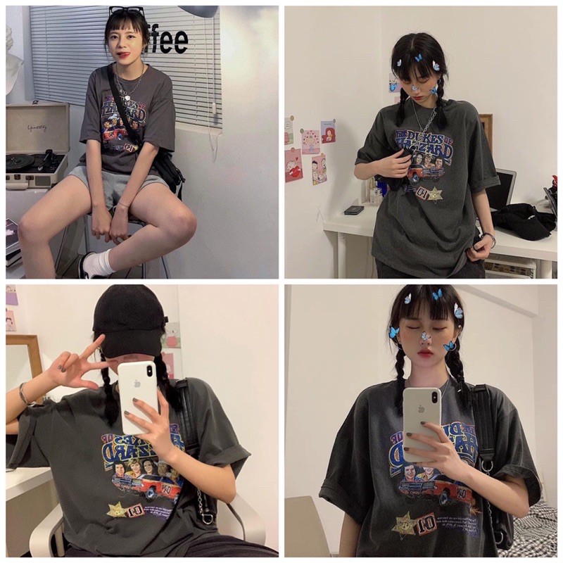 Bộ quần áo 🌸 FREESHIP 🌸 Bộ quần áo đùi in hình hai màu xám/xanh ulzzang unisex | BigBuy360 - bigbuy360.vn