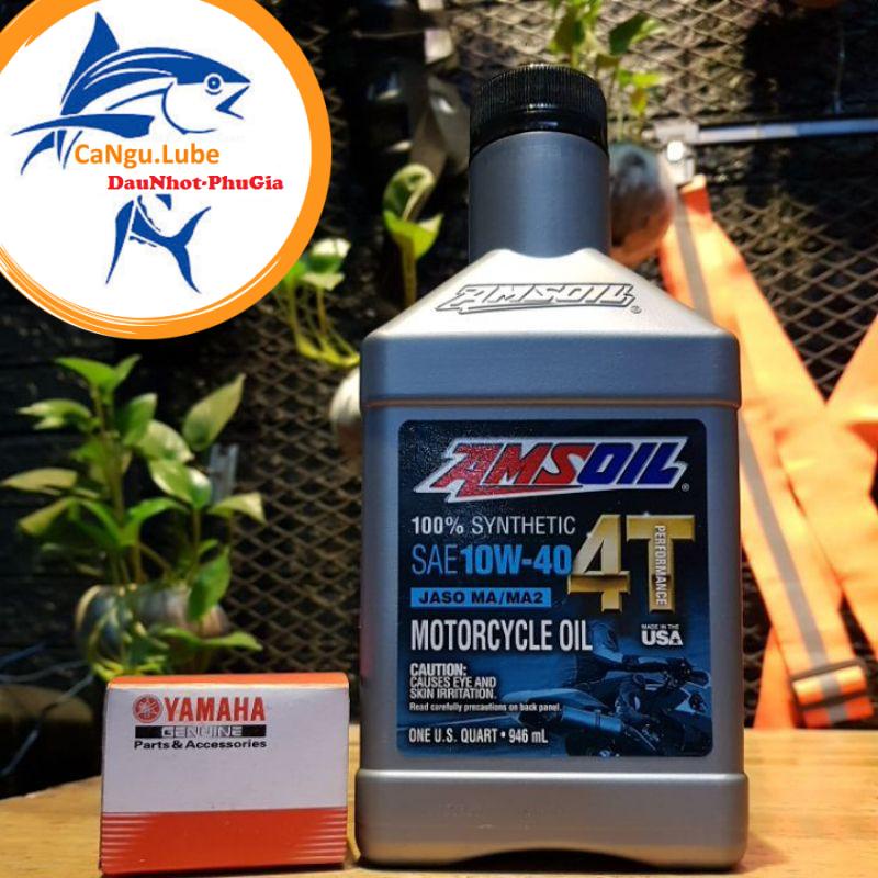 [DauNhot-PhuGia]Nhot Amsoil 4T chai 946ml, mua kèm lọc nhớt Yamaha vơi giá ưu đãi khi mua nhớt amsoil 4T chai 946ml