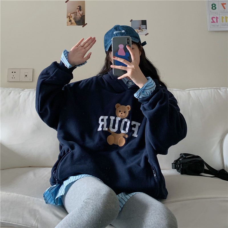 [áo hoodie nữ form rộng] Áo hoodie unisex nữ form rộng thời trang ulzzang