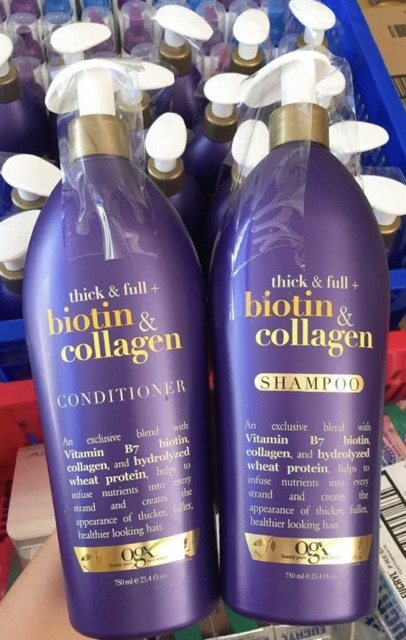Dầu gội& Dầu Xả Biotin & Collagen OGX, 750ml