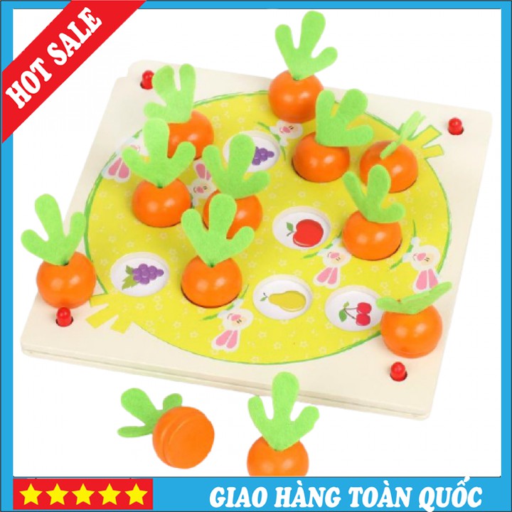 Bộ Bàn Cờ Ghi Nhớ Cà Rốt Hình Vuông🍄🍄HÀNG ĐẸP, AN TOÀN🍄🍄 Luyện Trí Nhớ, Nhận Biết Hình Học, Màu Sắc Cho Bé