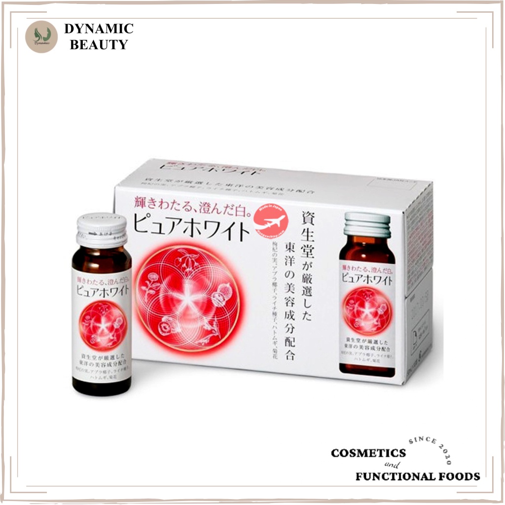 Nước uống trắng da mờ thâm nám Shiseido pure white collagen 50ml x 10 ống của Nhật Bản