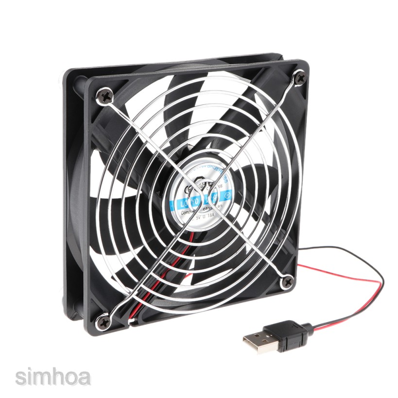 Bộ Định Tuyến Quạt Làm Mát Mini Yên Tĩnh 120mm 5V USB 12cm