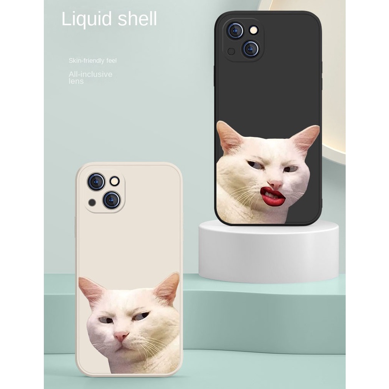 Ốp Điện Thoại Chống Sốc In Hình Mèo Nghiêng Ngộ Nghĩnh Cho Iphone 13 Pro 11 Pro Max Xr 6s 7 8 Plus 12 Mini 12 Pro Xs 14 Max